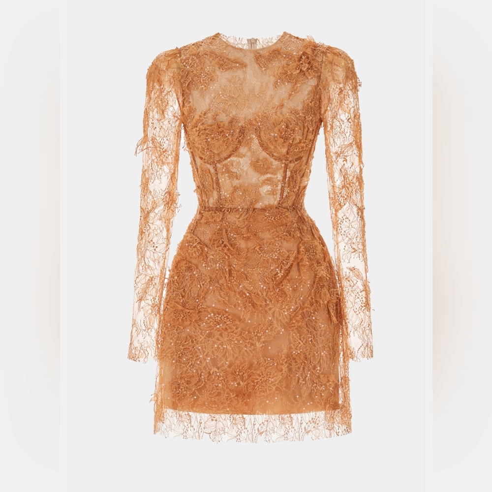 Monstand Honey Beaded Lace Mini Dress Size M